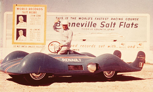 Hébert et l'Etoile Filante Renault à Bonneville, USA en 1956