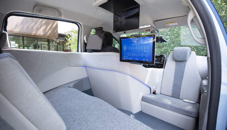 Inside the autonomous electric vehicle Renault ZOE 