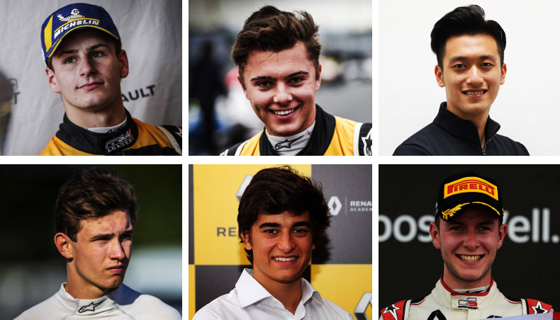 Renault Sport Academy 2019 : Victor Martins ,Max Fewtrell, Guanyu Zhou, Christian Lundgaard, Caio Collet, Antoine Hubert.